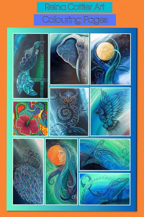 Back Cover of Colouring Book - Reina Cottier Art